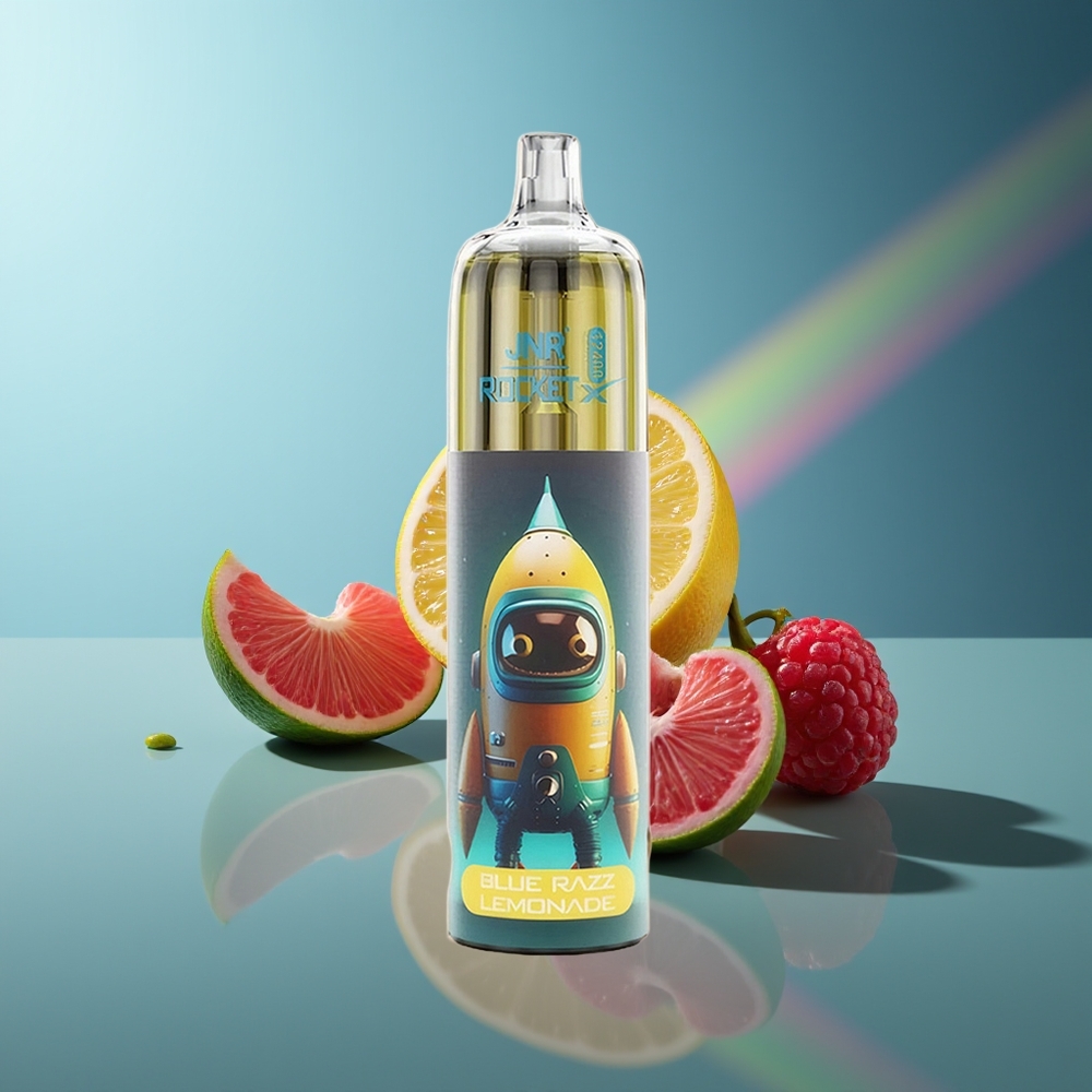 Wholesale Lithuania JNR Rocket-X 12400 Pūsų Vienkartinės Elektroninės Cigaretės Mėlyna Avietė Citrinų Gėrimas Tipo C Greitas Įkrovimas 25ml Skysčio Talpa