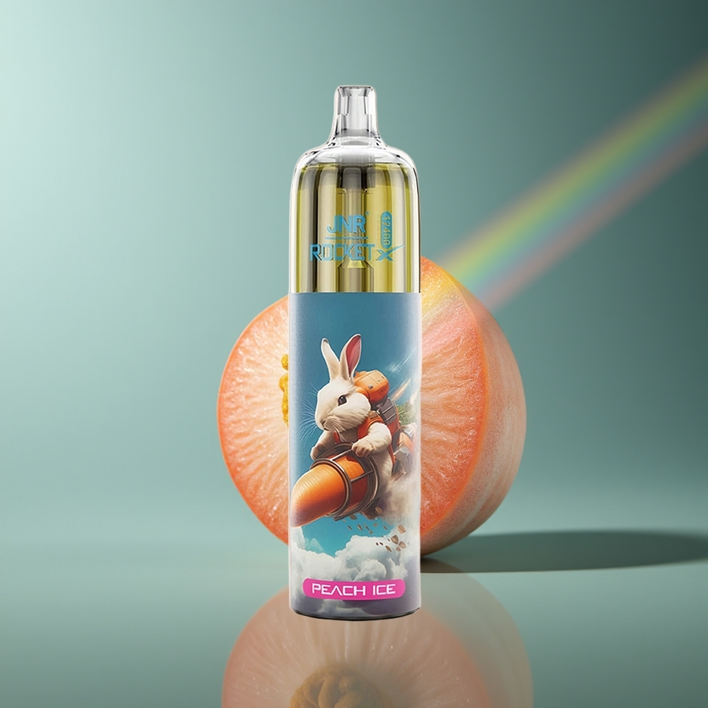Wholesale Lithuania JNR Rocket-X 12400 Pufų Vienkartinės Elektroninės Cigaretės Persikas-Ledas Tipo-C Greitas Įkrovimas 25ml Skysčio Talpa