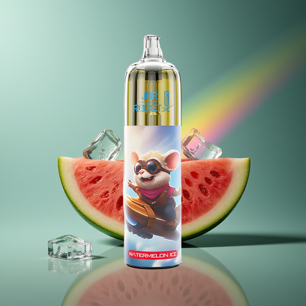 Wholesale Lithuania JNR Rocket-X 12400 Puffs Arbūzas-Ledas Vienkartinės Elektroninės Cigaretės 850mAh 25ml