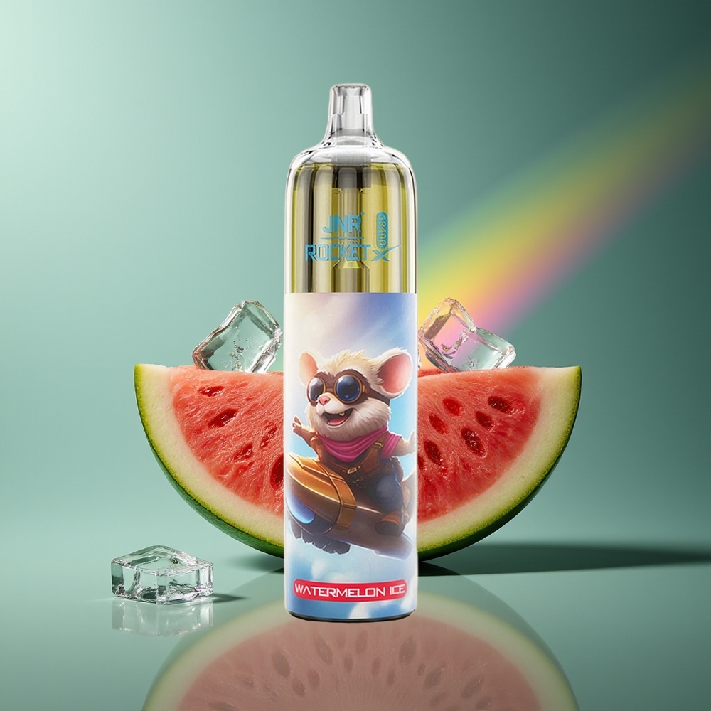 Wholesale Lithuania JNR Rocket-X 12400 Puffs Arbūzas-Ledas Vienkartinės Elektroninės Cigaretės 850mAh 25ml