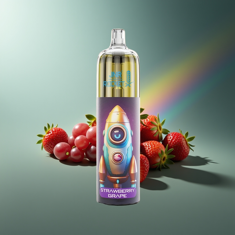 Wholesale Lithuania JNR Rocket-X 12400 Puffs Braškynės Vynuogių Vienkartinės Elektroninės Cigaretės 850mAh 25ml