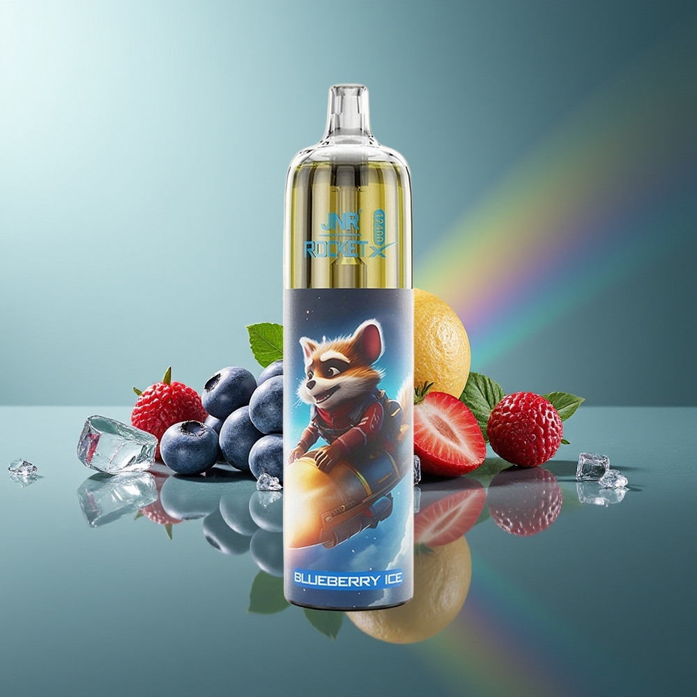 Wholesale Lithuania JNR Rocket-X 12400 Puffs Mėlynų Uogų Ledas Vienkartinės Elektroninės Cigaretės 25ml e-Liquid Capacity Type-C Quick Charge