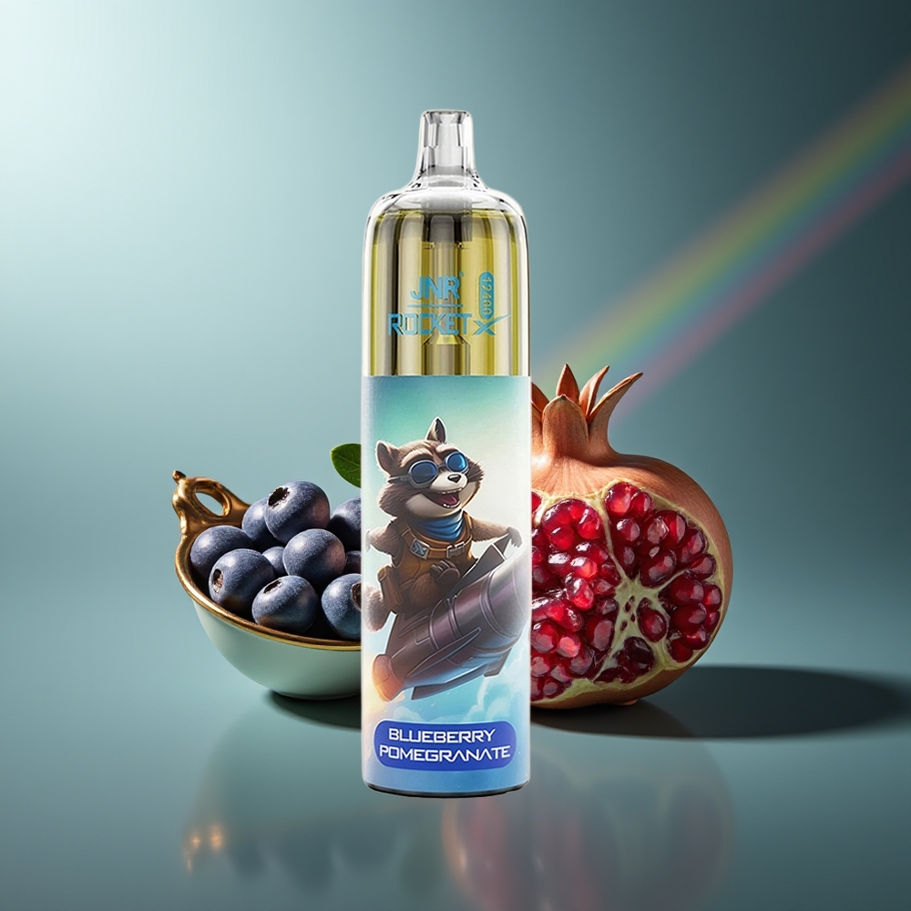 Wholesale Lithuania JNR Rocket-X 12400 Puffs Vienkartinės Elektroninės Cigaretės Mėlynųjų Serbentų Granatas 850mAh Battery Capacity Type-C Quick Charge