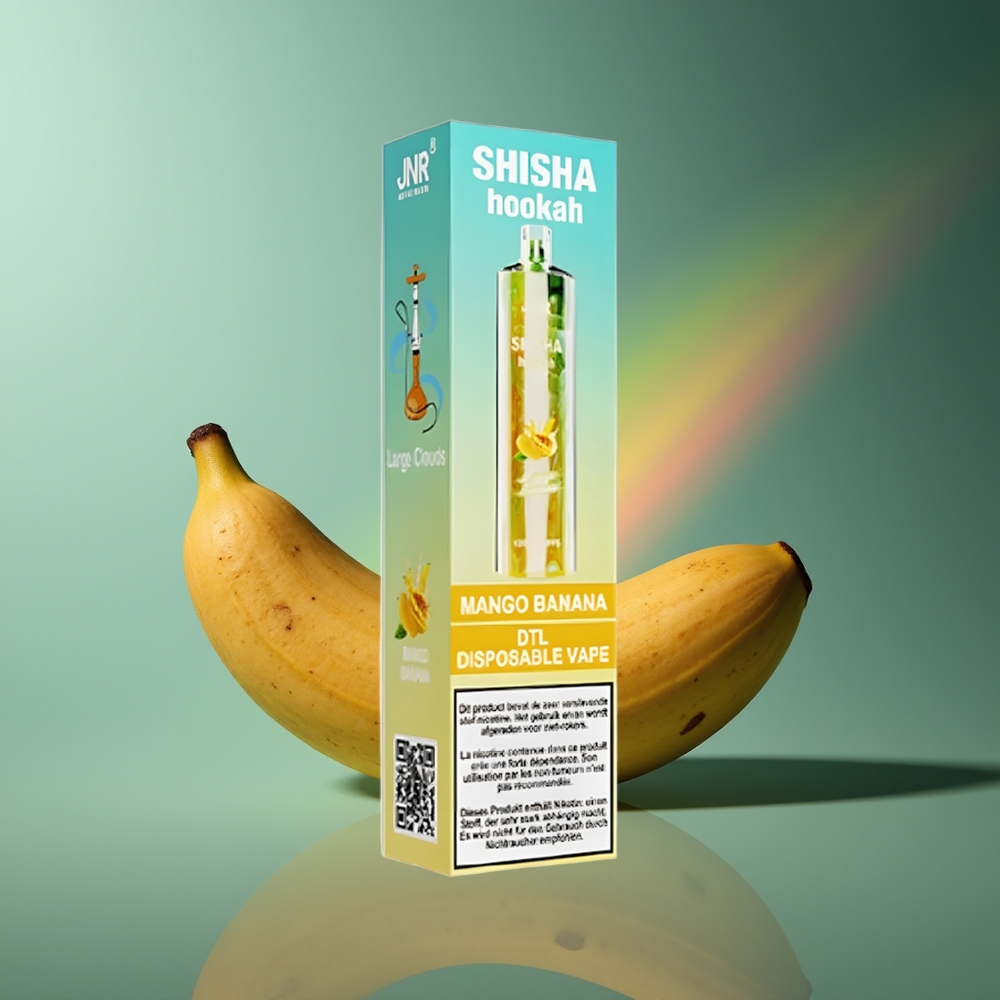 Wholesale Lithuania JNR Shisha Hookah 12000 Puffs Mango Bananas Vienkartinės Elektroninės Cigaretės 750mAh Type-C