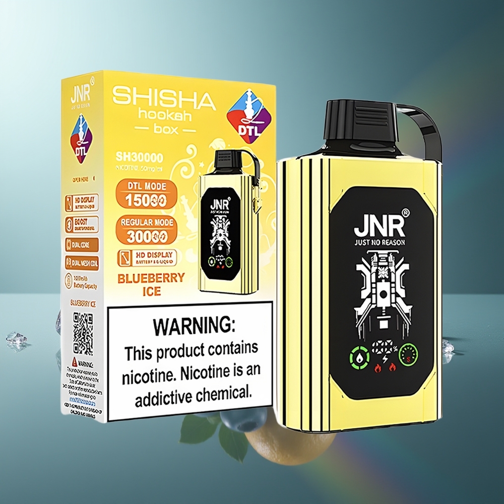 Wholesale Lithuania JNR Shisha Hookah Box 20500 Puffs 1000mAh Mėlynių Uogų Ledas Vienkartinės Elektroninės Cigaretės