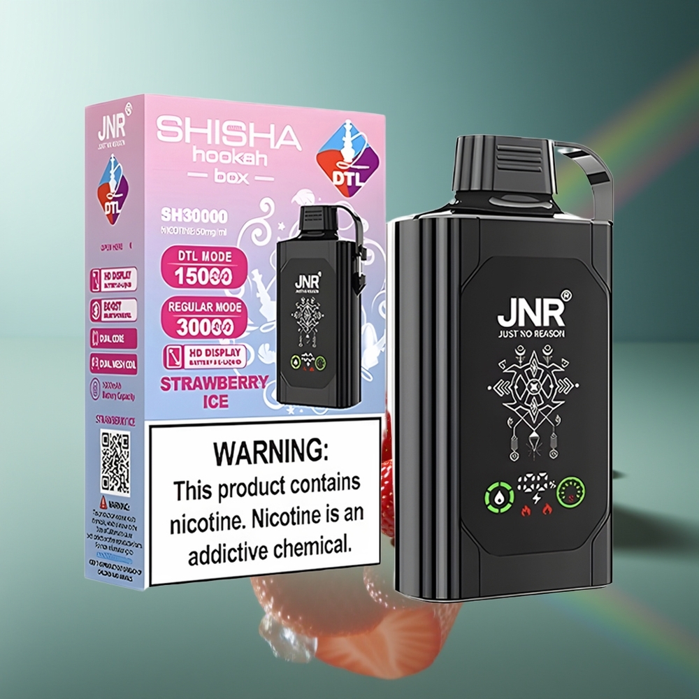 Wholesale Lithuania JNR Shisha Hookah Box 20500 Puffs 25ml Braškų Ledas Vienkartinės Elektroninės Cigaretės Dual Mesh Coil