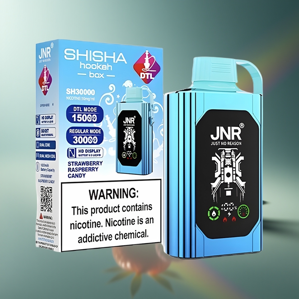 Wholesale Lithuania JNR Shisha Hookah Box 20500 Puffs Braškių Aviečių Saldainiai Dual Mesh Coil & Dual Core