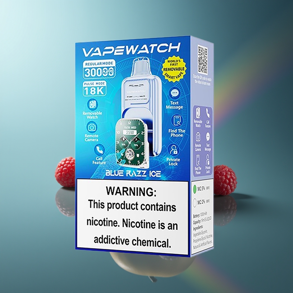 Wholesale Lithuania JNR VapeWatch 30000 Puffs 1000mAh Type-C Mėlynųjų Aviečių Ledas Vienkartinės Elektroninės Cigaretės