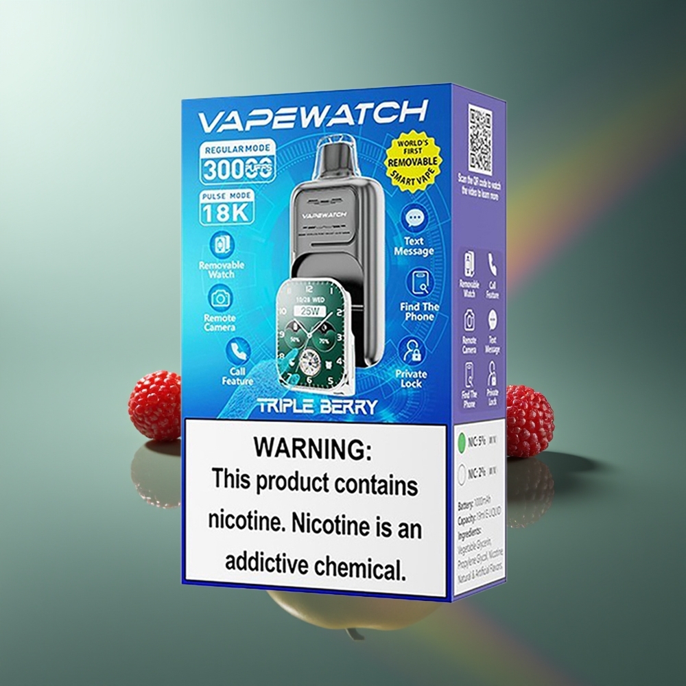 Wholesale Lithuania JNR VapeWatch 30000 Puffs 1000mAh Type-C Trigubų Uogų