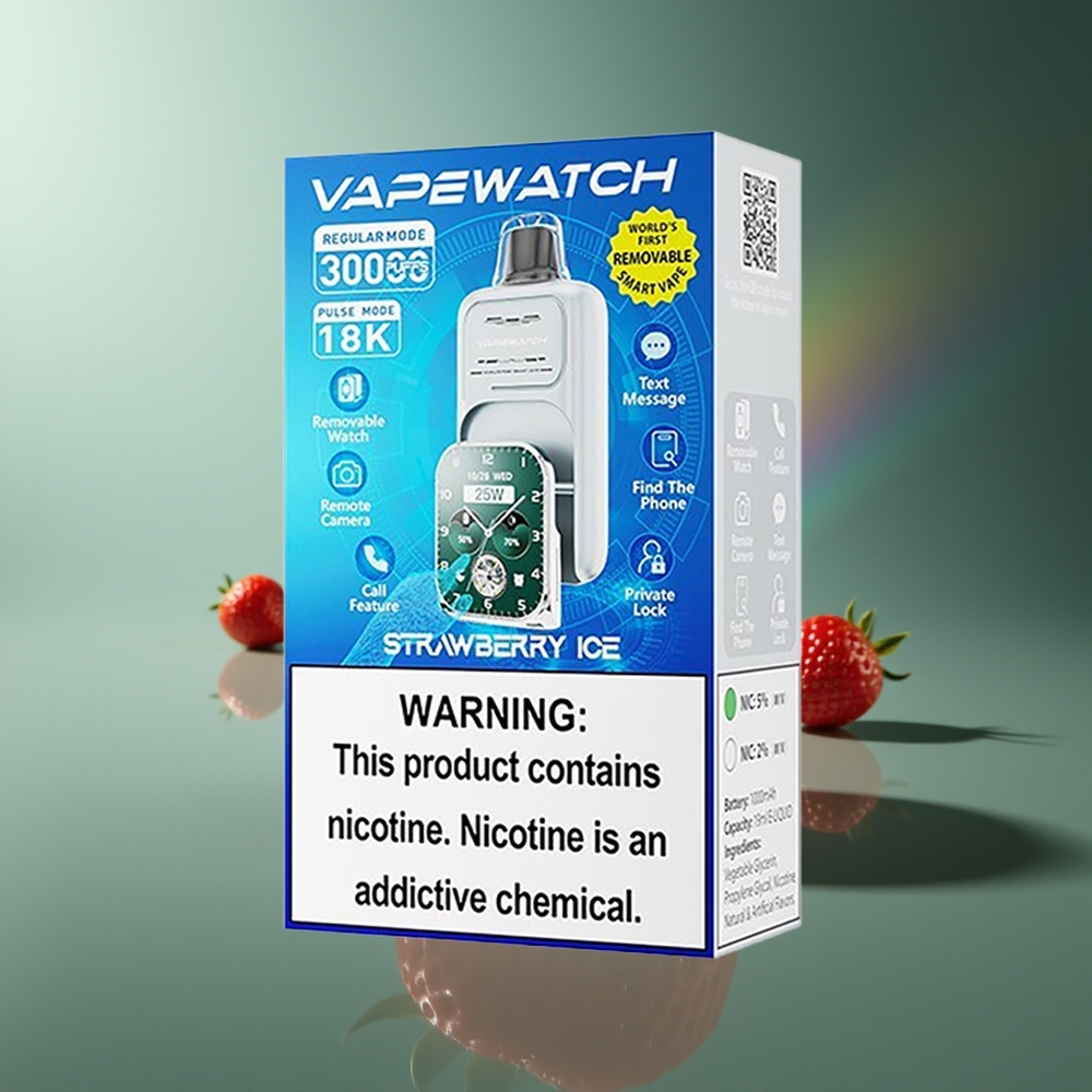 Wholesale Lithuania JNR VapeWatch 30000 Puffs Braškinių Šaldymas 1000mAh Type-C