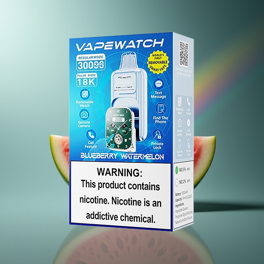 Wholesale Lithuania JNR VapeWatch 30000 Puffs Mėlynųjų Uogų Arbūzas 1000mAh Type-C