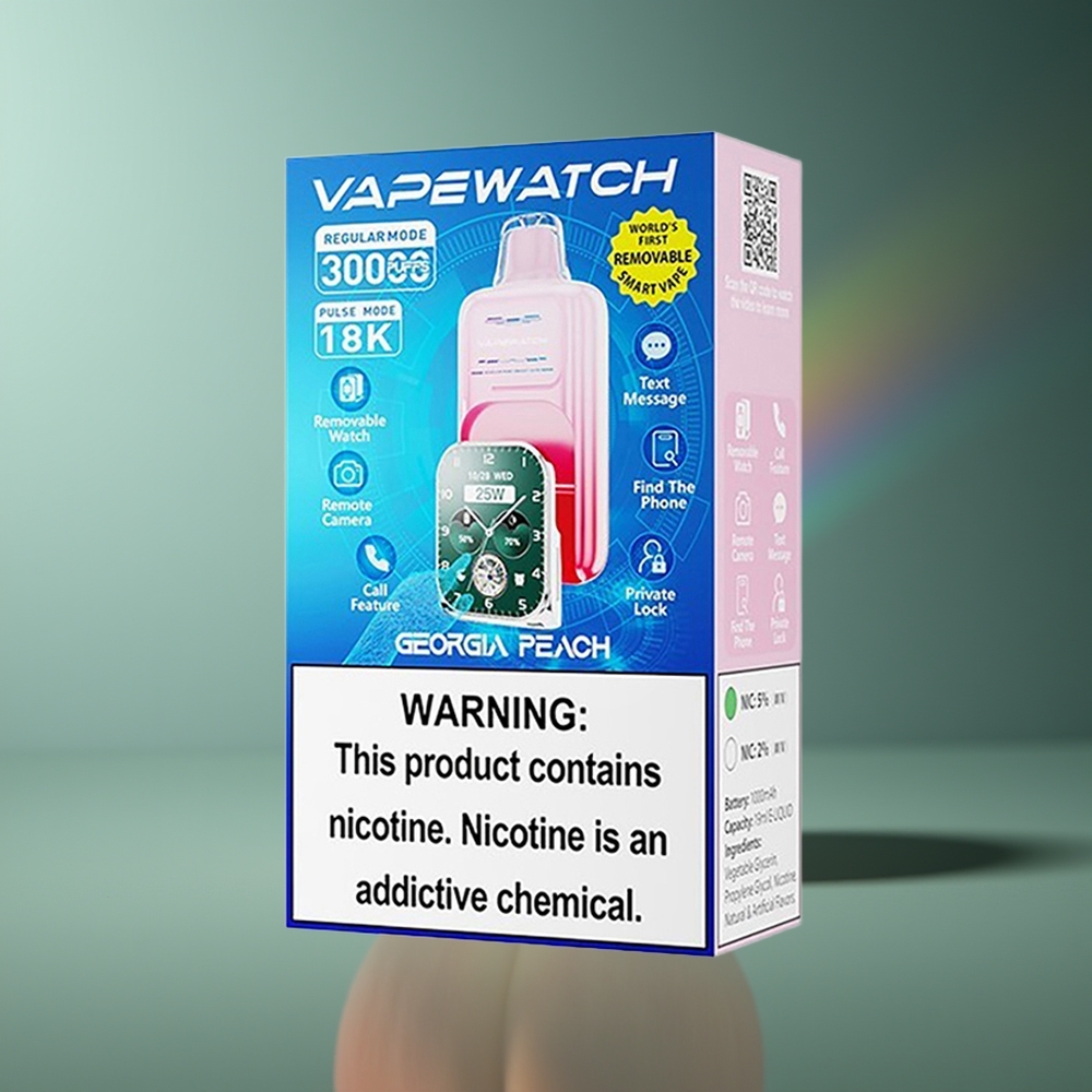 Wholesale Lithuania JNR VapeWatch 30000 Puffs ir 19mL Gruzinės Persikų
