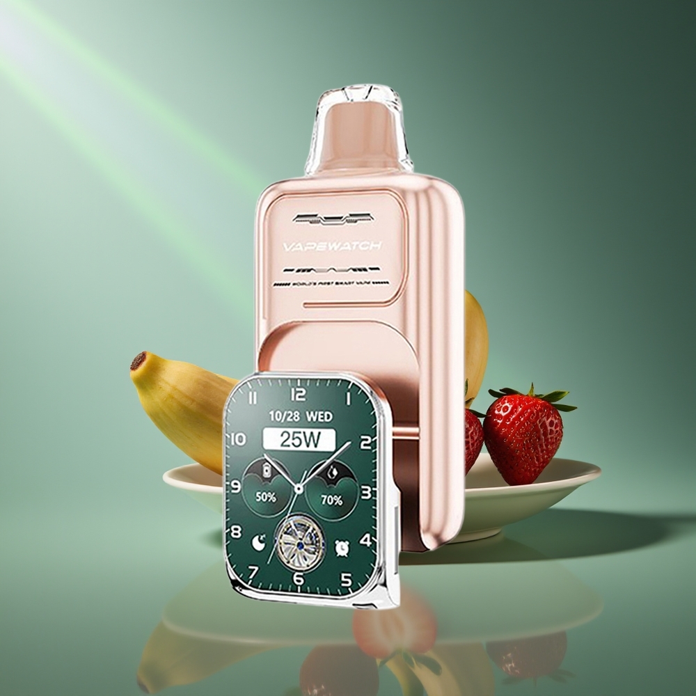 Wholesale Lithuania JNR VapeWatch 30000 pūsų 19mL Braškinis Bananas Vienkartinės Elektroninės Cigaretės