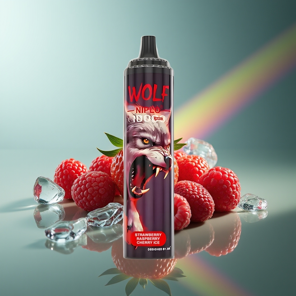 Wholesale Lithuania JNR Wolf Niplo 10000 Puffs Braškės Avietės Vyšnios Ledas Type-C 650mAh