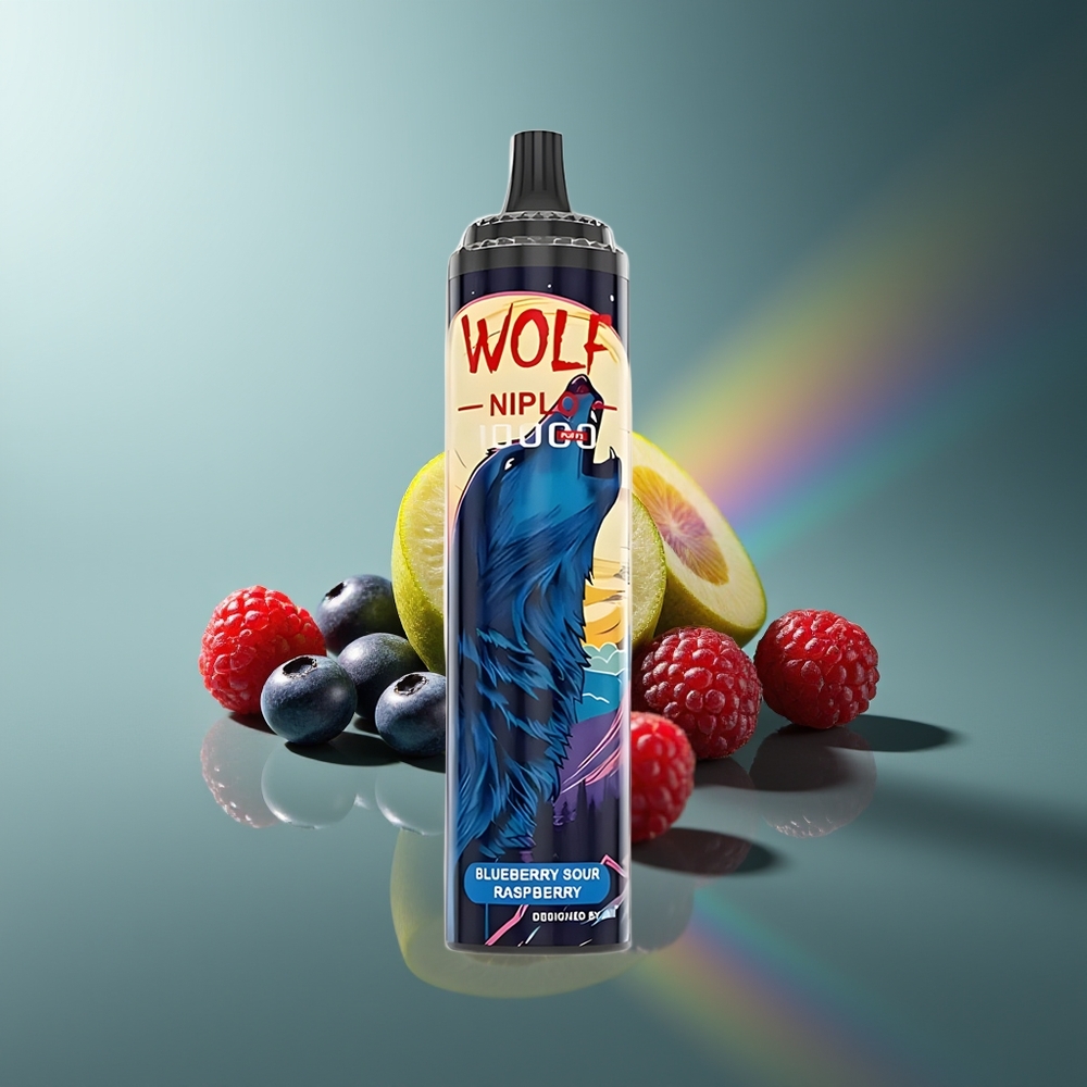 Wholesale Lithuania JNR Wolf Niplo 10000 Puffs Mėlynųjų Gervuogių Rūgščios Avietės 1.0 Ohm Type-C