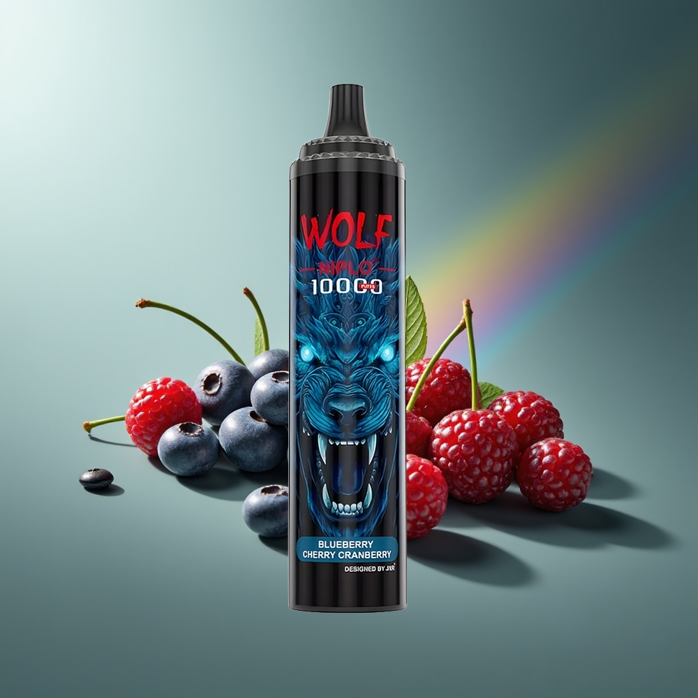Wholesale Lithuania JNR Wolf Niplo 10000 Puffs Mėlynės Vyšnios Spanguolės Type-C Greitas įkrovimas 1.0 Ohm
