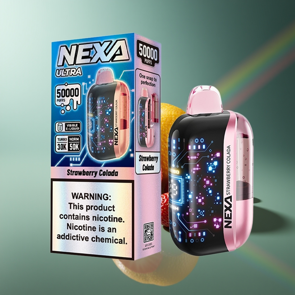 Wholesale Lithuania NEXA Ultra 50000 Puffs Braškės Kolada 20ml 800mAh