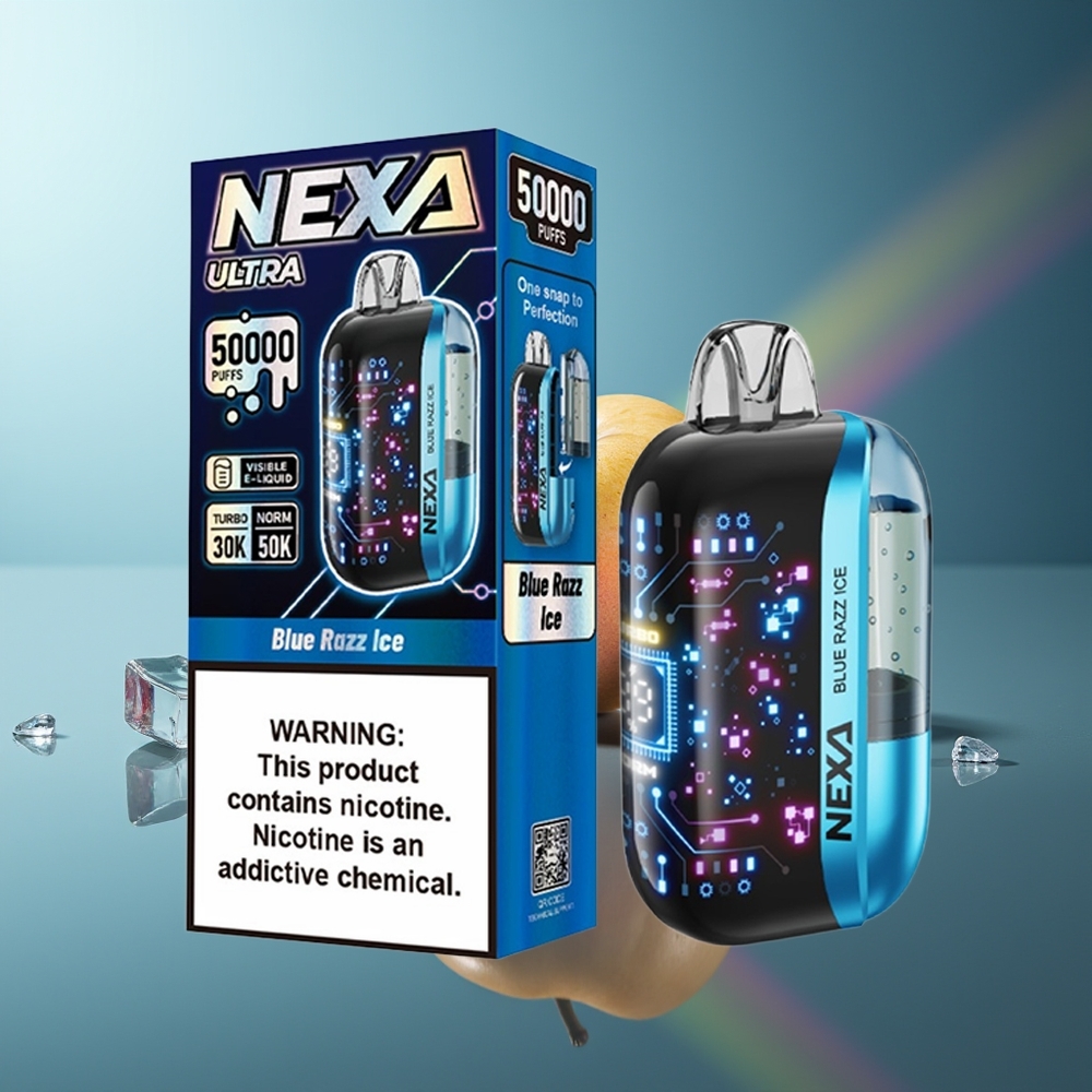 Wholesale Lithuania NEXA Ultra 50000 Puffs Mėlynasis Avietų Ledas 20ml 800mAh