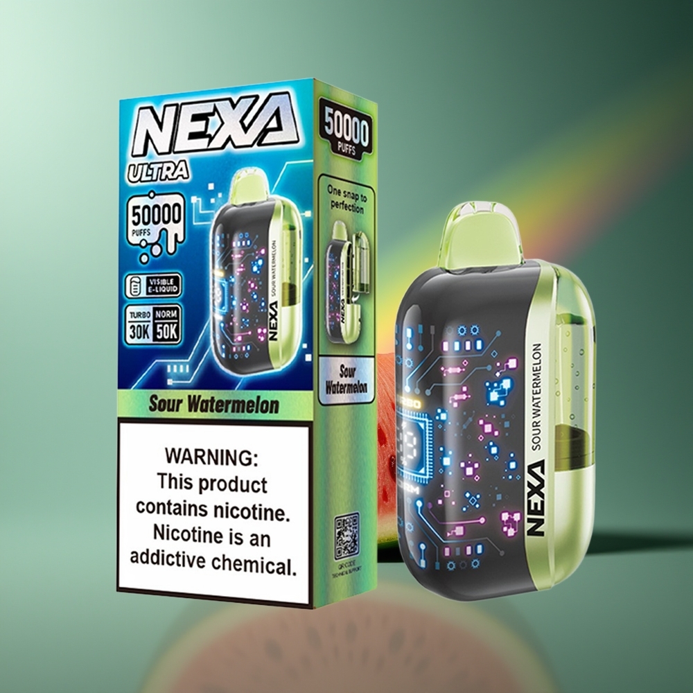 Wholesale Lithuania NEXA Ultra 50000 Puffs Sūrus Arbūzas 20ml 800mah