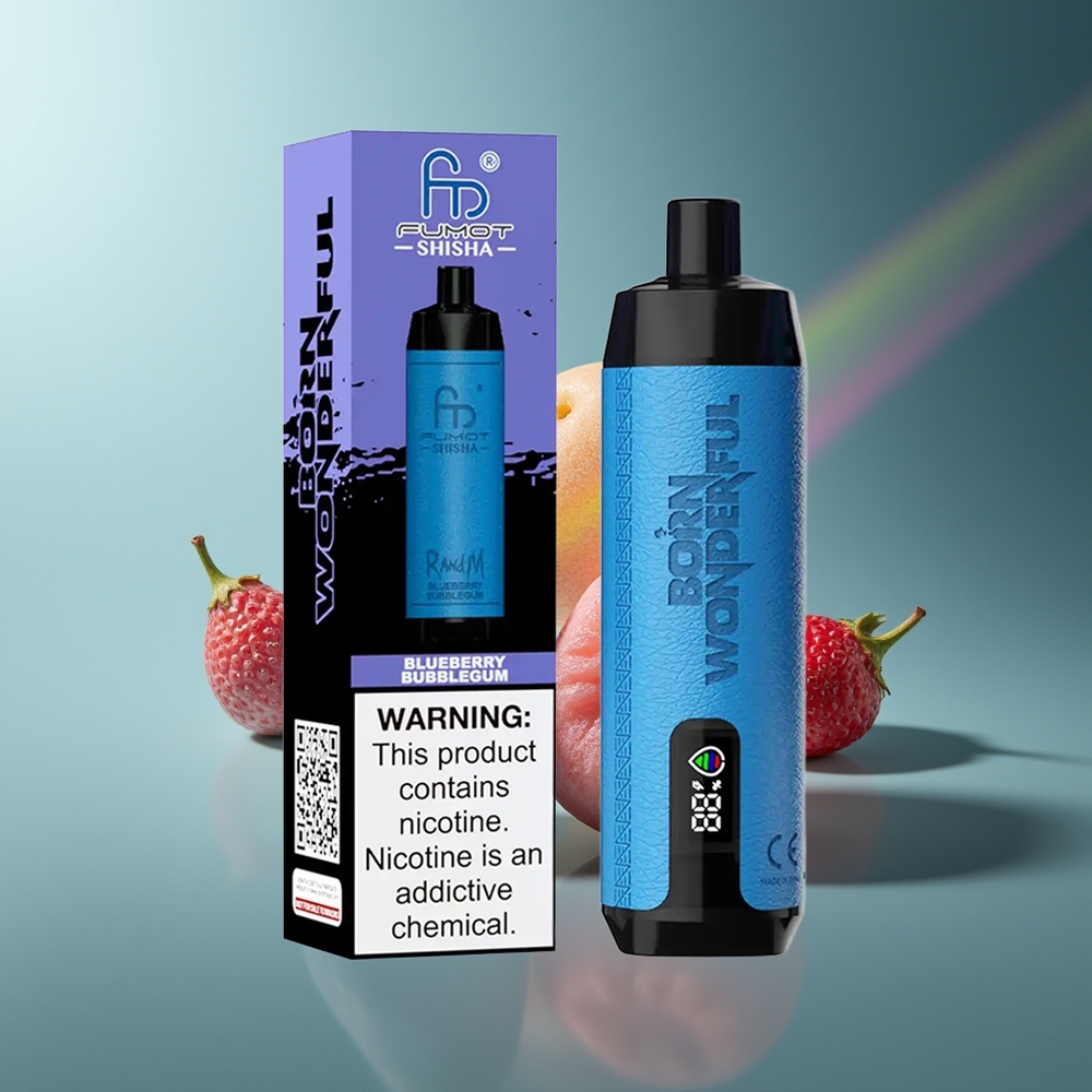 Wholesale Lithuania RandM Fumot Shisha 10000 Pūsų Mėlynųjų Gervuogių Burbulų Guma 18ml 0.5% Nikotino
