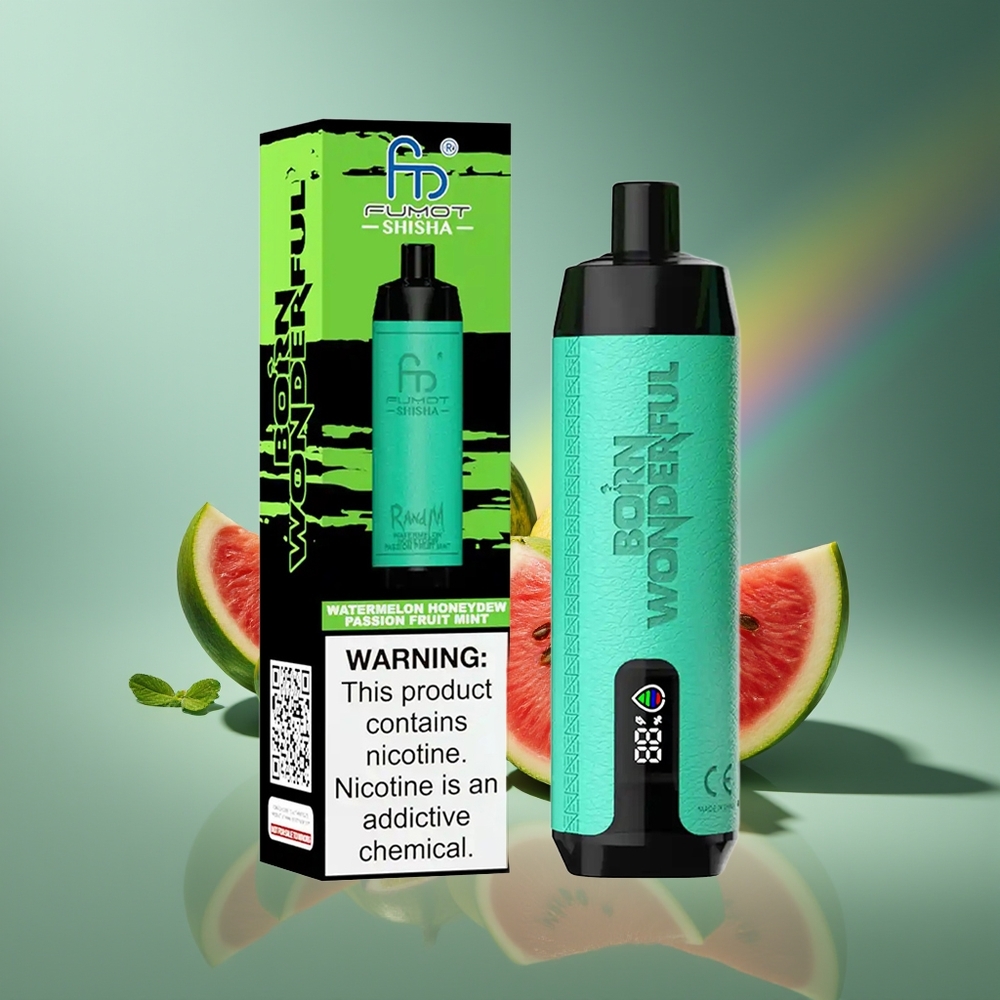 Wholesale Lithuania RandM Fumot Shisha 10000 Pūsų Vandens Melionas Medaus Melionas Pasiflora Mėta 18ml 0.5% Nikotino