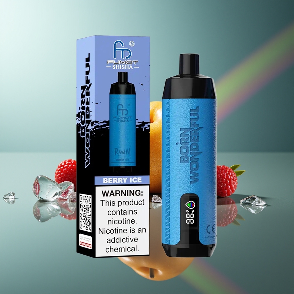 Wholesale Lithuania RandM Fumot Shisha 10000 Pūsų Vienkartinės Elektroninės Cigaretės Uogų Ledas 18ml 850 mAh