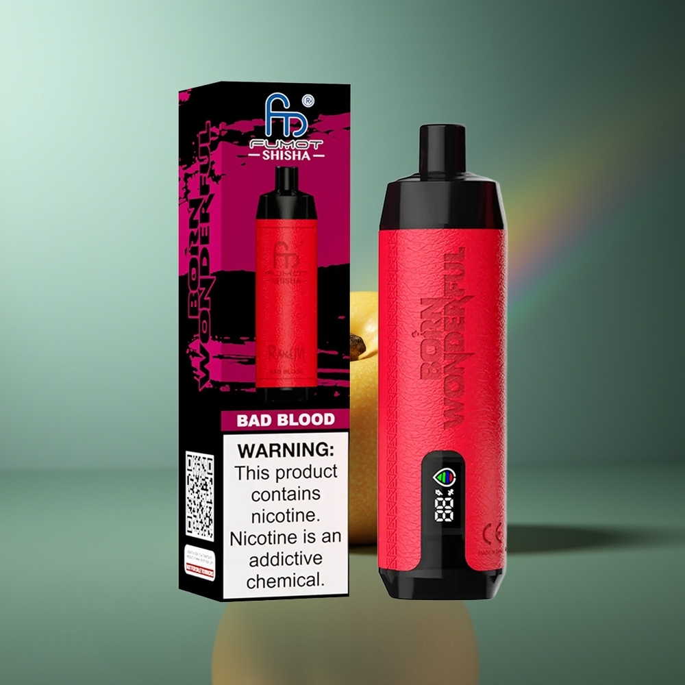 Wholesale Lithuania RandM Fumot Shisha 10000 Puffs Blogas Kraujas LED Indicator Type-C Port
