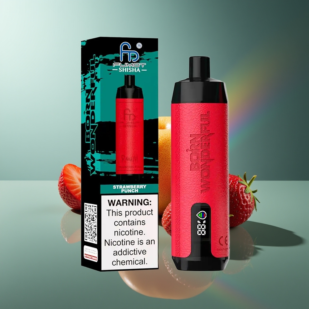 Wholesale Lithuania RandM Fumot Shisha 10000 Puffs Braškės Smūgis 18ml 0.6ohm