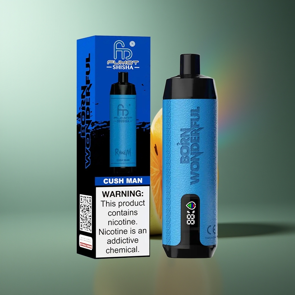 Wholesale Lithuania RandM Fumot Shisha 10000 Puffs Cush Man 0.5% Nikotino LED Indikatorius