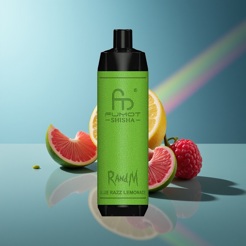 Wholesale Lithuania RandM Fumot Shisha 10000 Puffs Mėlynų Avietų Citrinų Gėrimas 18ml 850mAh