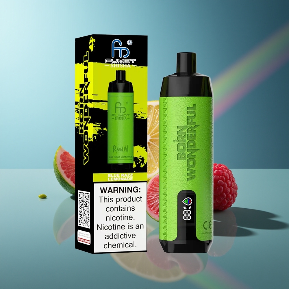 Wholesale Lithuania RandM Fumot Shisha 10000 Puffs Mėlynų Avietų Citrinų Gėrimas 18ml 850mAh