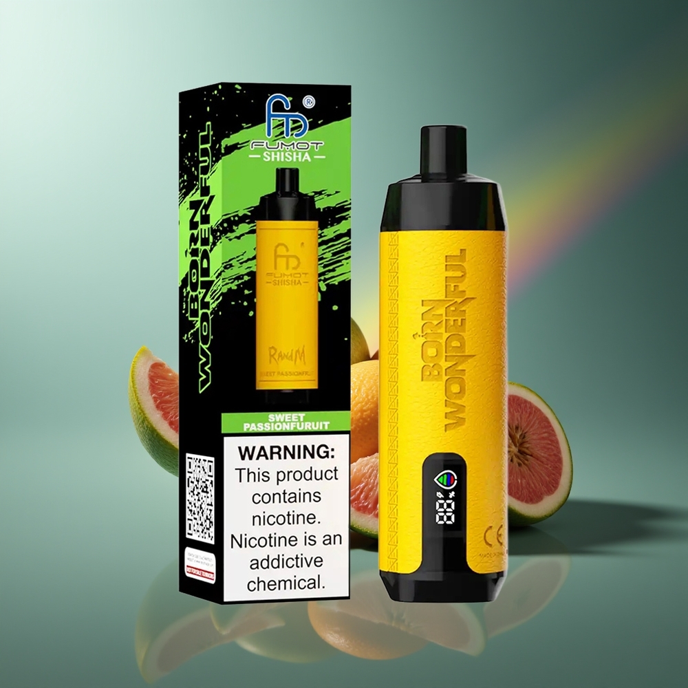 Wholesale Lithuania RandM Fumot Shisha 10000 Puffs Saldžiosios Pasiflorios Vaisiaus LED Indicator Type-C Port