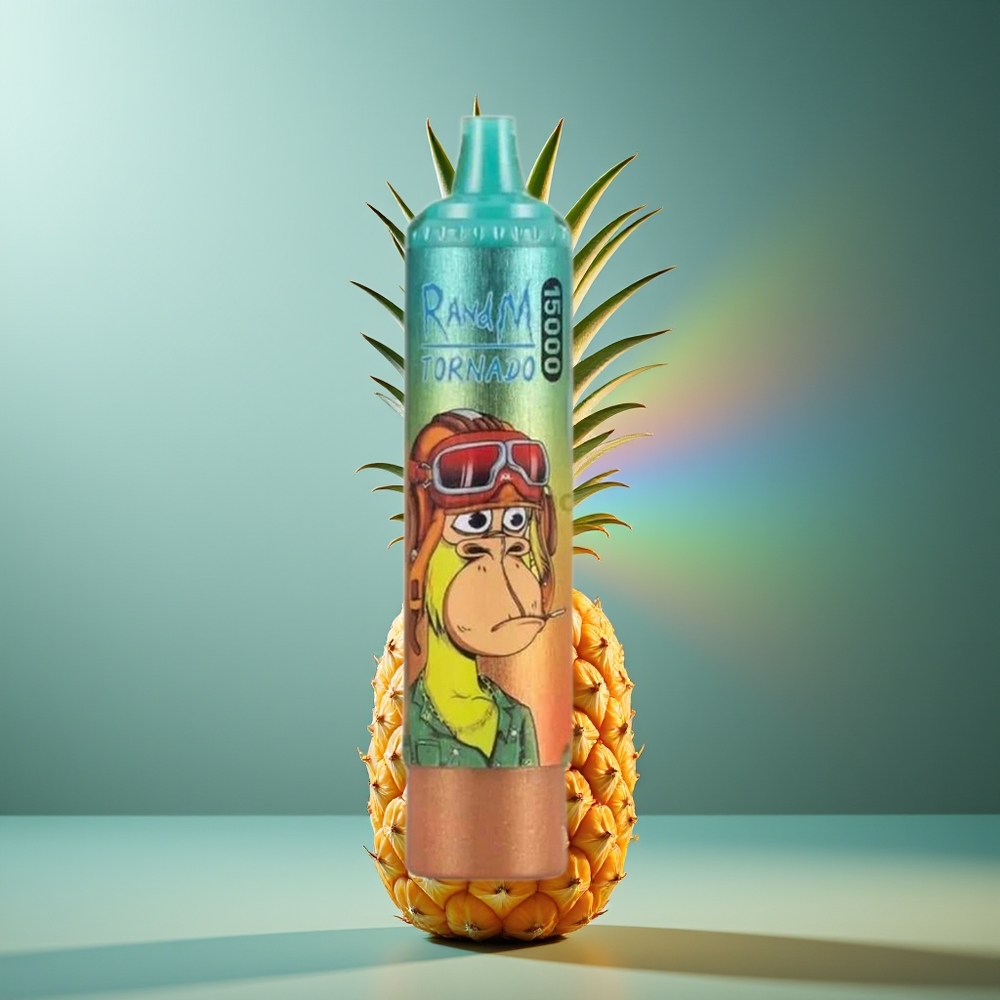 Wholesale Lithuania RandM Fumot Tornado 15000 Puffs 25ml Šaltasis Ananasas USB Type-C LCD