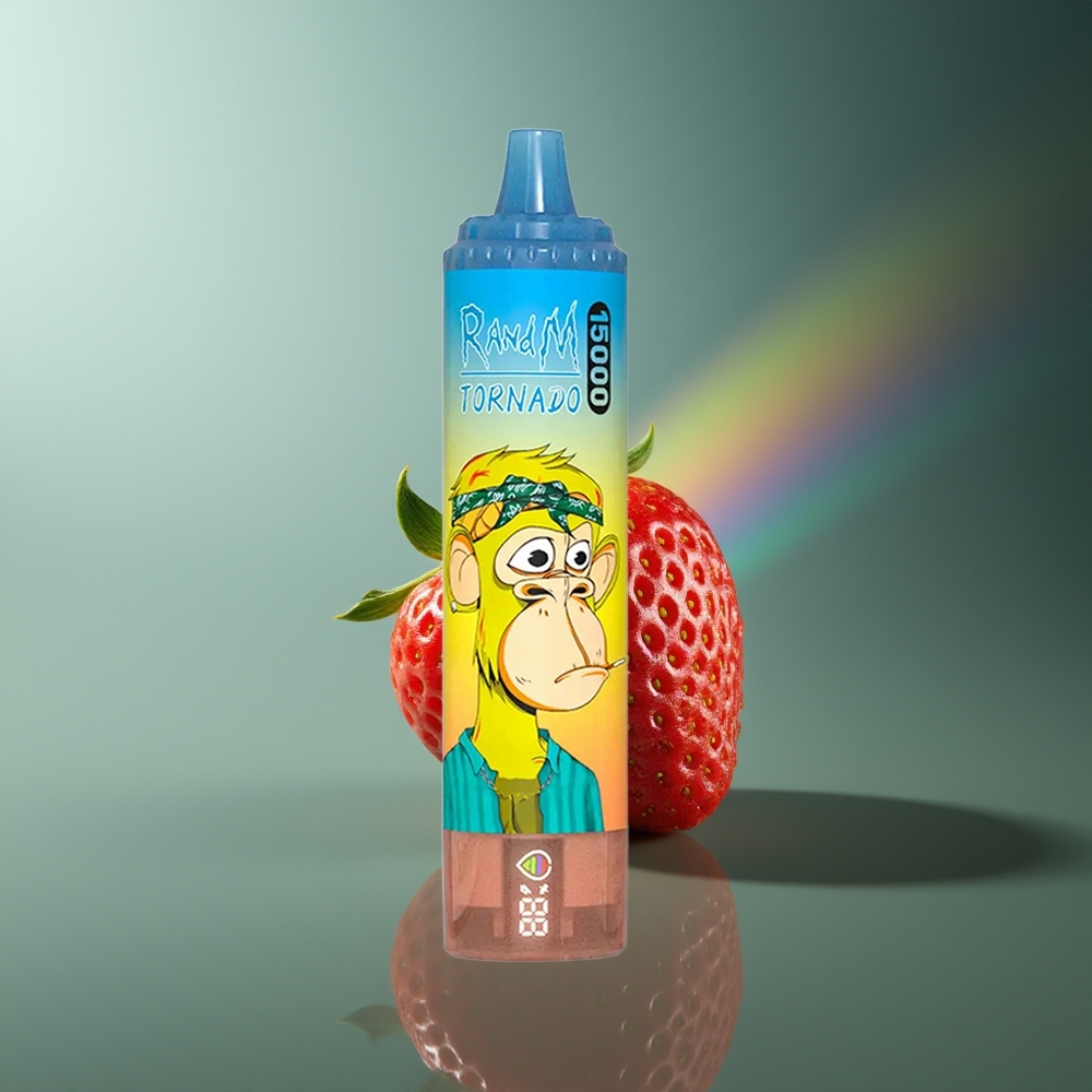 Wholesale Lithuania RandM Fumot Tornado 15000 Puffs Braškė 25ml LCD