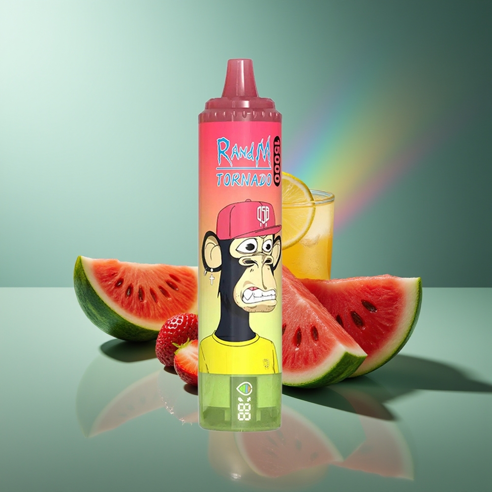 Wholesale Lithuania RandM Fumot Tornado 15000 Puffs Braškės Arbūzas Limonadas 25ml 850mAh