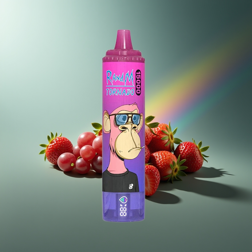 Wholesale Lithuania RandM Fumot Tornado 15000 Puffs Braškynės Vynuogių LCD Type-C
