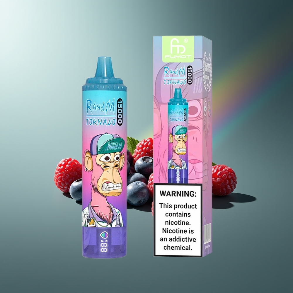Wholesale Lithuania RandM Fumot Tornado 15000 Puffs Mėlynųjų Aviečių ir Aviečių 25ml LCD