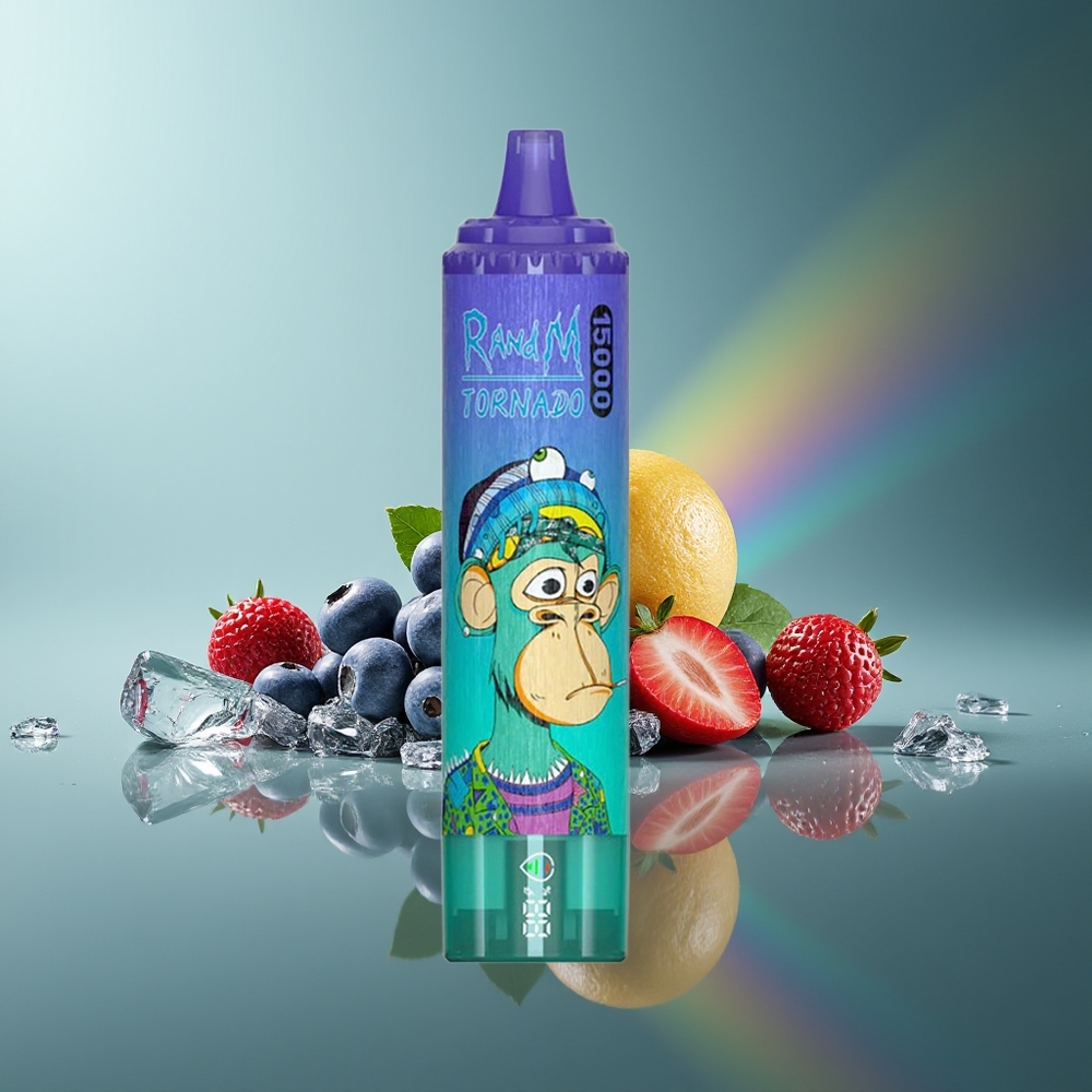 Wholesale Lithuania RandM Fumot Tornado 15000 Puffs Mėlynės Ant Ledu 25ml 850mAh