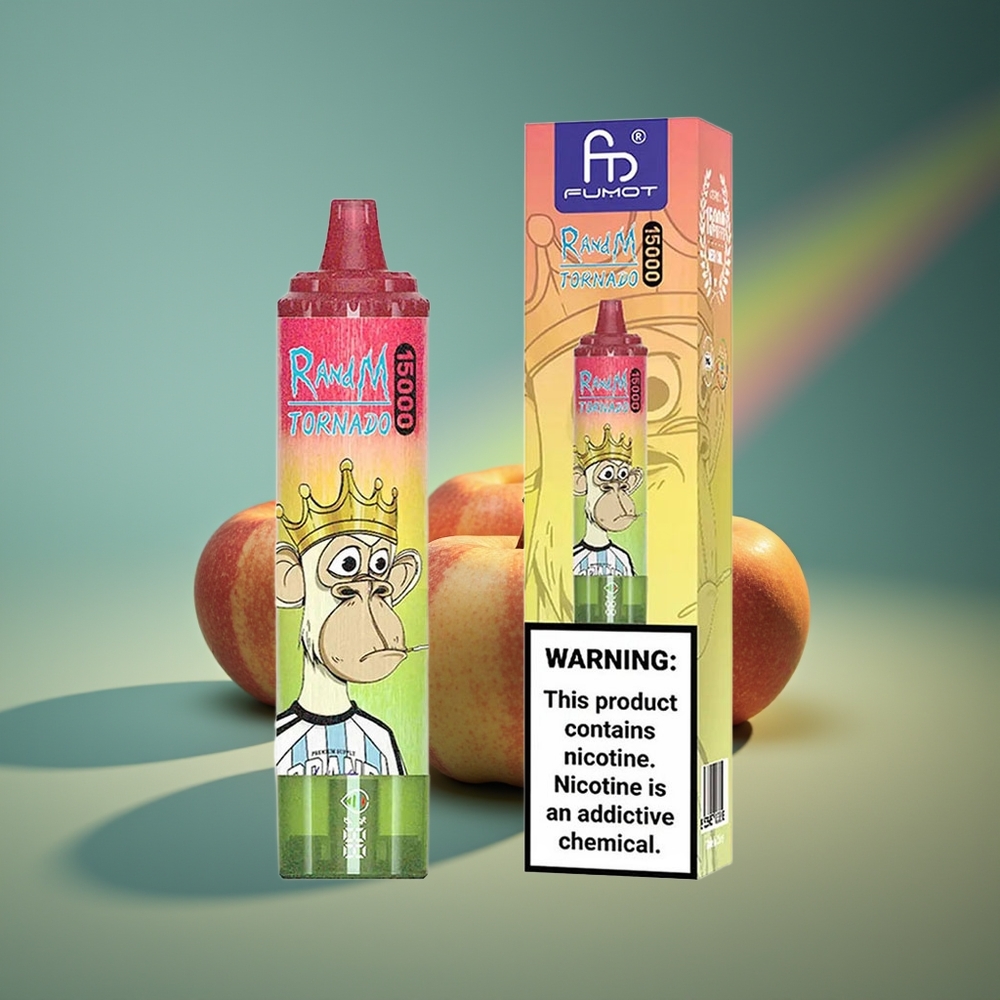 Wholesale Lithuania RandM Fumot Tornado 15000 Puffs Obuolys Persikas Kriaušė 25ml LCD