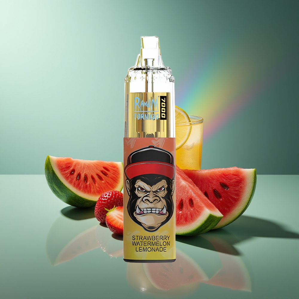 Wholesale Lithuania RandM Fumot Tornado 7000 Braškės Arbūzas Limonadas 14ML Type-C