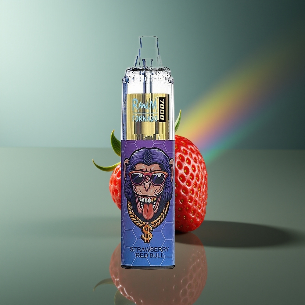 Wholesale Lithuania RandM Fumot Tornado 7000 Pūsų Braškė Raudonasis Jautis 14ML Oro Reguliavimas