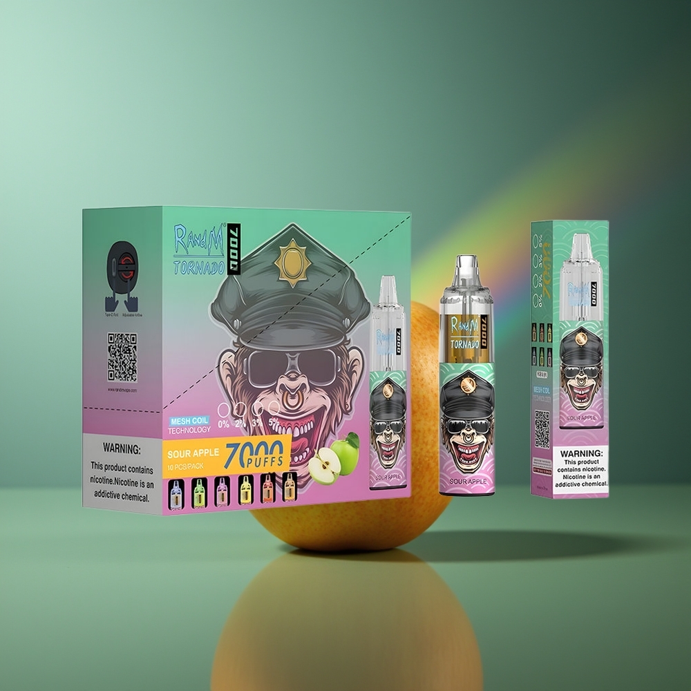 Wholesale Lithuania RandM Fumot Tornado 7000 Pūsų Rūgščiosios Obuolio 14ML RGB