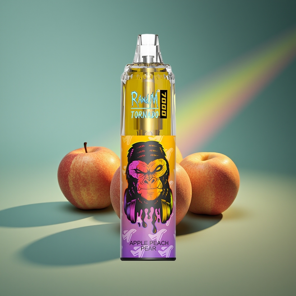Wholesale Lithuania RandM Fumot Tornado 7000 Pūslių Obuolys Persikas Kriaušė RGB 14ML