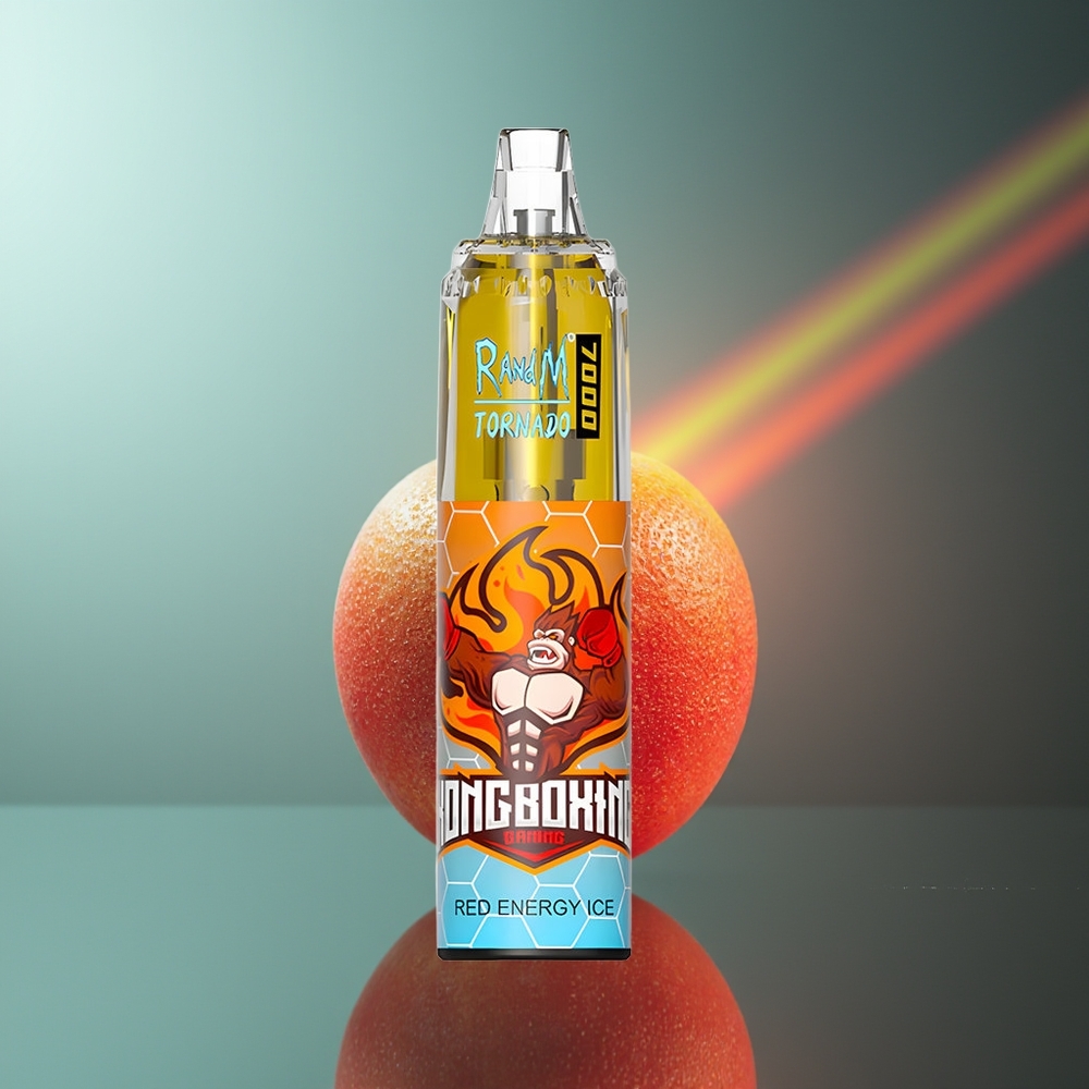 Wholesale Lithuania RandM Fumot Tornado 7000 Pūslių Raudona Energija Ledas 14ML Oro Reguliuojamas