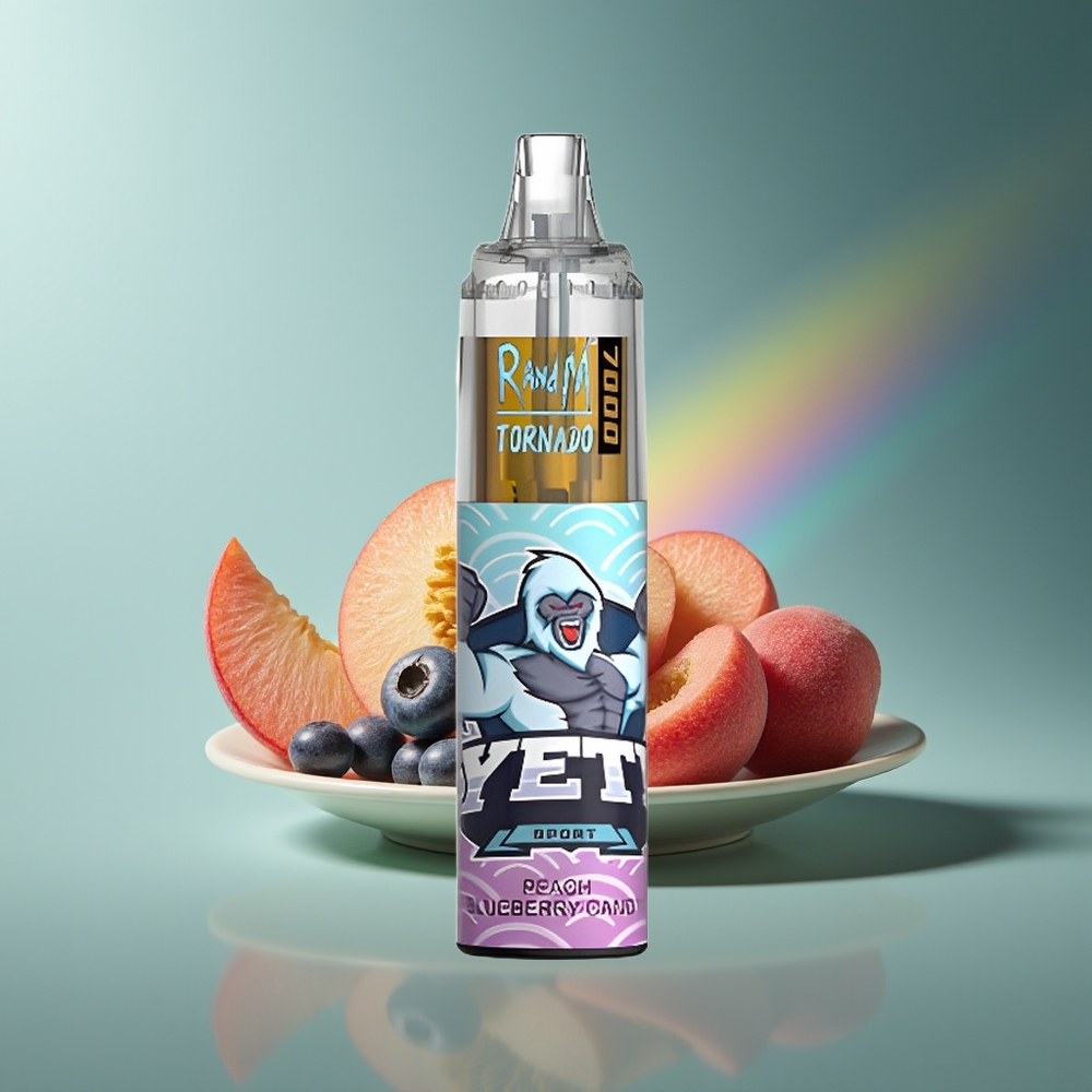 Wholesale Lithuania RandM Fumot Tornado 7000 Persikų Mėlynų Uogų Saldainiai 14ML RGB