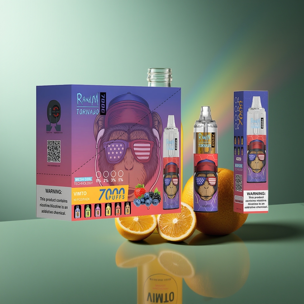 Wholesale Lithuania RandM Fumot Tornado 7000 Puffs 14ML Vimto RGB Light