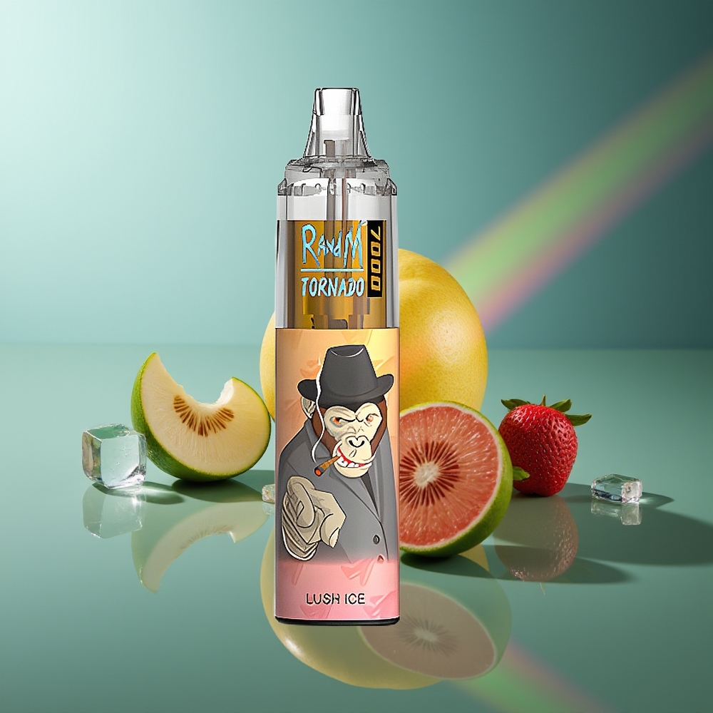 Wholesale Lithuania RandM Fumot Tornado 7000 Puffs 14 ML Ledo Sūrelis RGB Light