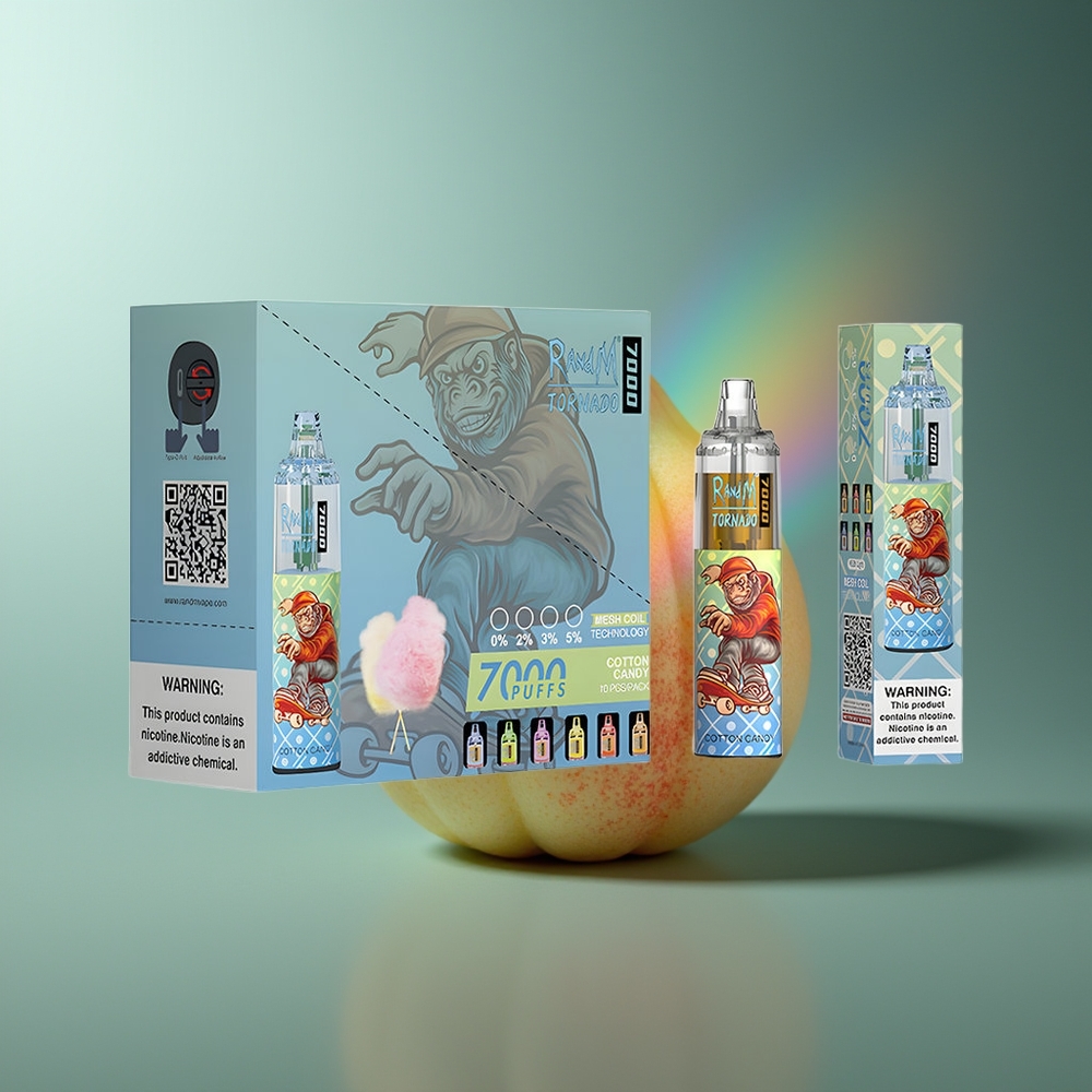 Wholesale Lithuania RandM Fumot Tornado 7000 Puffs Bavarų Lazdynėlė 14ML RGB
