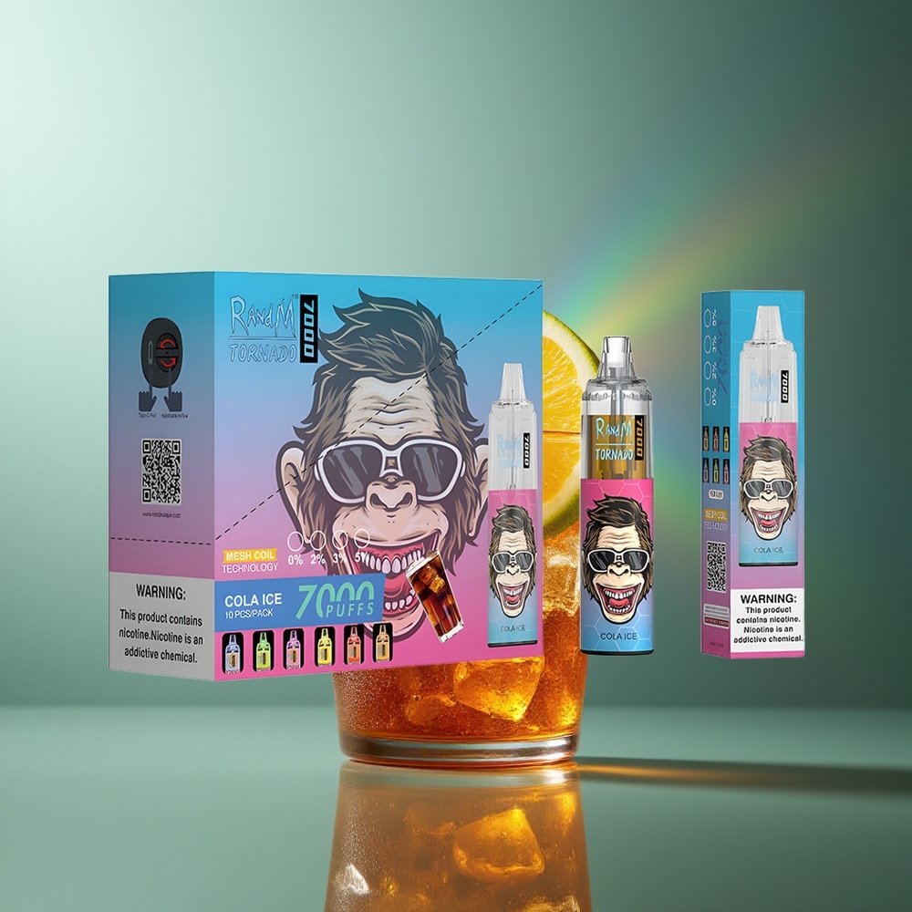 Wholesale Lithuania RandM Fumot Tornado 7000 Puffs Cola Ledas 14ML RGB
