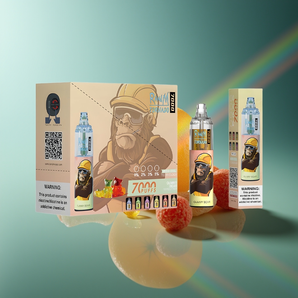 Wholesale Lithuania RandM Fumot Tornado 7000 Puffs Guminukas Mešos Ritinėlis ir Type-C Portas